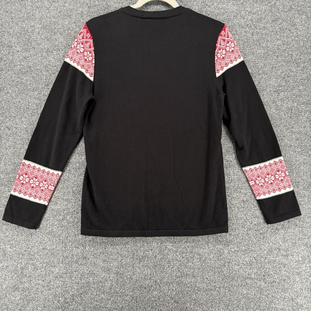 Talbots Sweater Womens S Black Fair Isle Nordic V-Neck Pullover Casual Outdoor - Picture 4 of 9